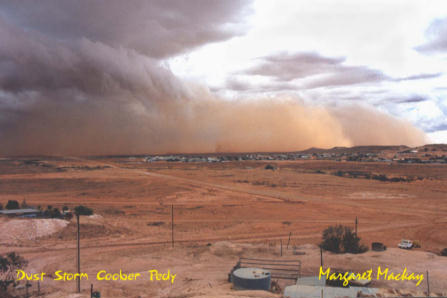 duststorm Fierce winds move a dust storm across Coober Pedy