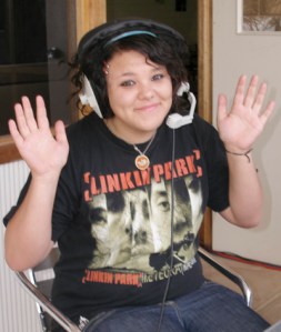 Marcella Remedio of Imparja's Dubble Trubble says "good morning" to Coober Pedy