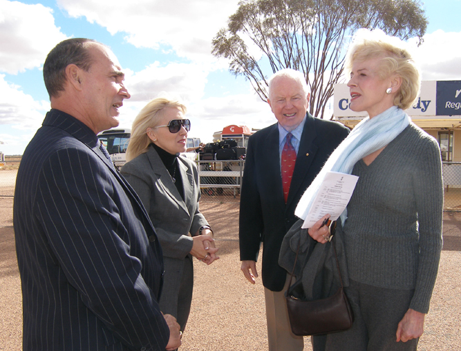 Mayor Steve Baines, Sharon Baines, Mr. Michael Bryce and the Governor General Mrs Quenton Bryce say their farewells at the airport