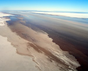 Waters coming into the mouth of Lake Eyre