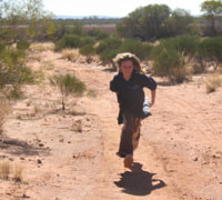 Mintabie students ran enthusiastically for the fundraising run