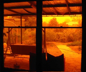 Flinders residents stayed indoors watching the eerie orange dust engulf their homes
