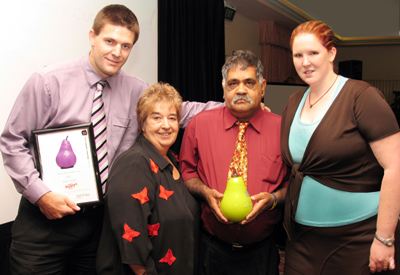 The Saints Football Club Winners 2006 accepted by Mark Bell, Lyn Breuer MP, Robin Walker and Karen Bell