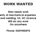Work Wanted