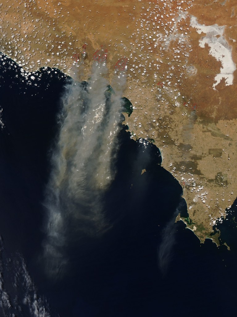 Nasa image bushfires