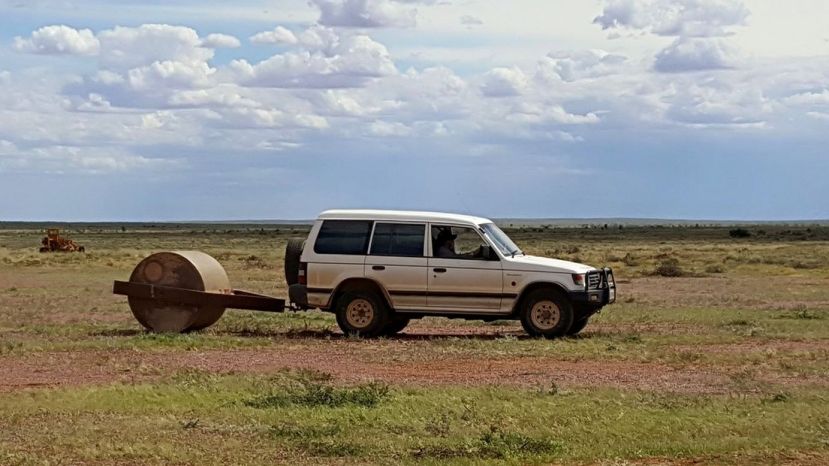 peter-butler-rolling-the-gliding-club-airstrip